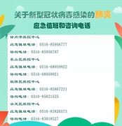 徐州新型冠狀病毒肺炎感染應急值班咨詢電話(含縣區(qū))